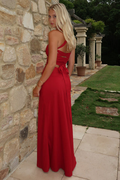 Alara Lace-Up Back Maxi Dress - Burgundy Thats So Fetch UK Alara Lace-Up Back Maxi Dress - Burgundy Thats So Fetch UK