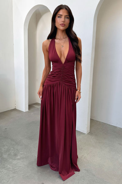 princess polly baby blue dress Alfred Sung Bridesmaid Dress D753 In Burgundy & Burgundy