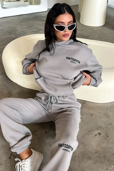 6IXTY8IGHT gray hoodie crop top - $15 (84% Off Retail) - From cass