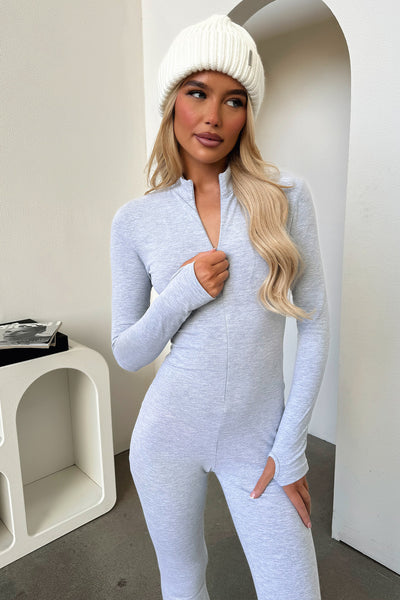 MANGOPOP Women's Modal V-Neck Bodysuit – Short Sleeve, Light Heather Grey, Snap Closure, Size Large