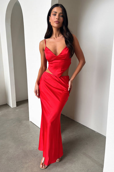 Adira Maxi Skirt - Red