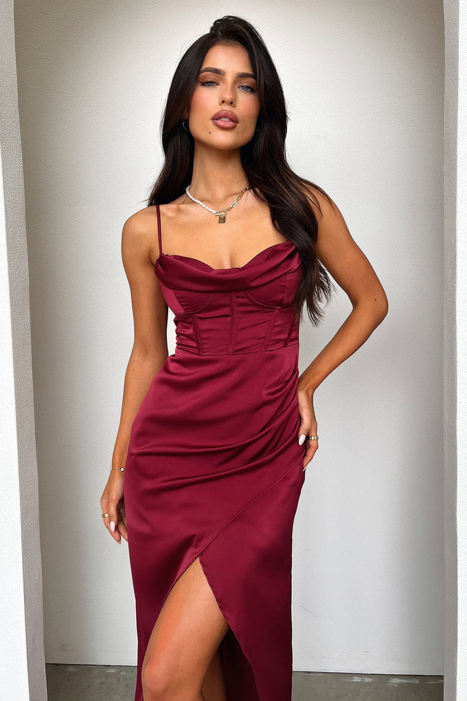 Aiana Satin Maxi Dress