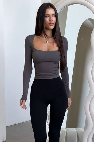 Andre Long Sleeve Top - Charcoal