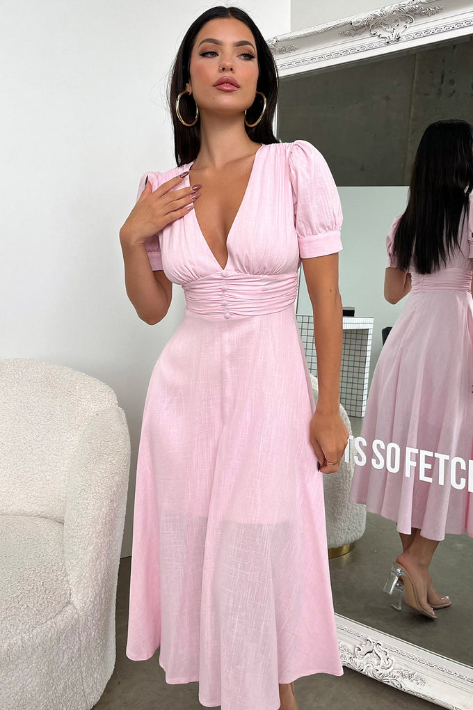 Ariella Midi Dress Baby Pink Thats So Fetch UK