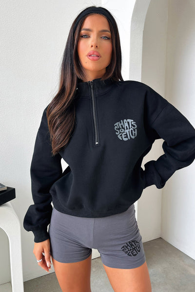 Beckham Half Zip Sweater - Black