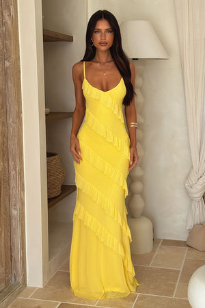 Pippa Maxi Dress - Baby Yellow  Thats So Fetch UK