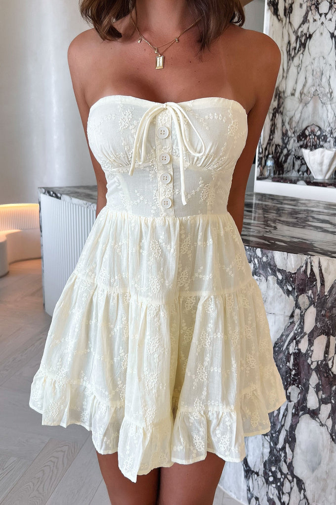 Yellow Checks Sleeveless Mini Dress