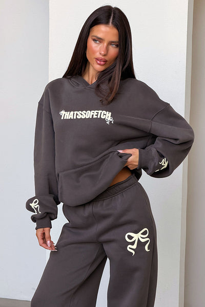 Sadie Bow Hoodie - Charcoal