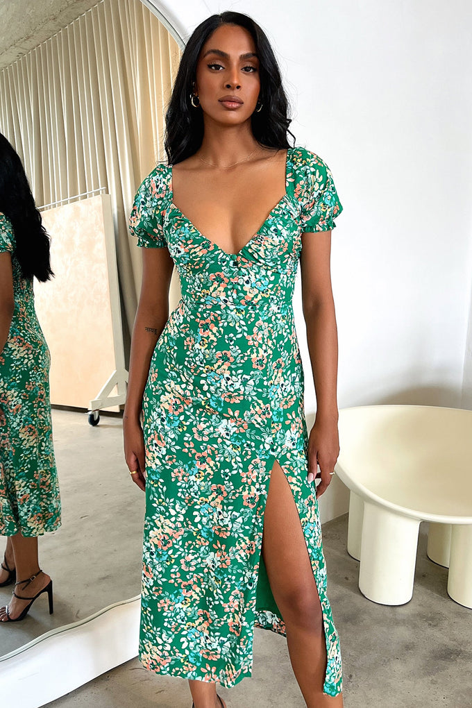 Solem Dress - Dark Green Floral Solem Dress - Dark Green Floral