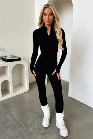 Tammy Long Sleeve Jumpsuit - Black