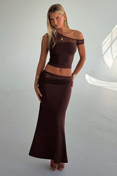 Vallora Maxi Skirt - Brown