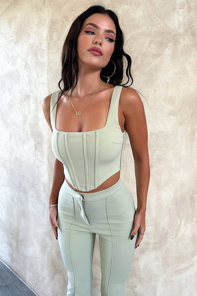 Token Corset Top - Sage